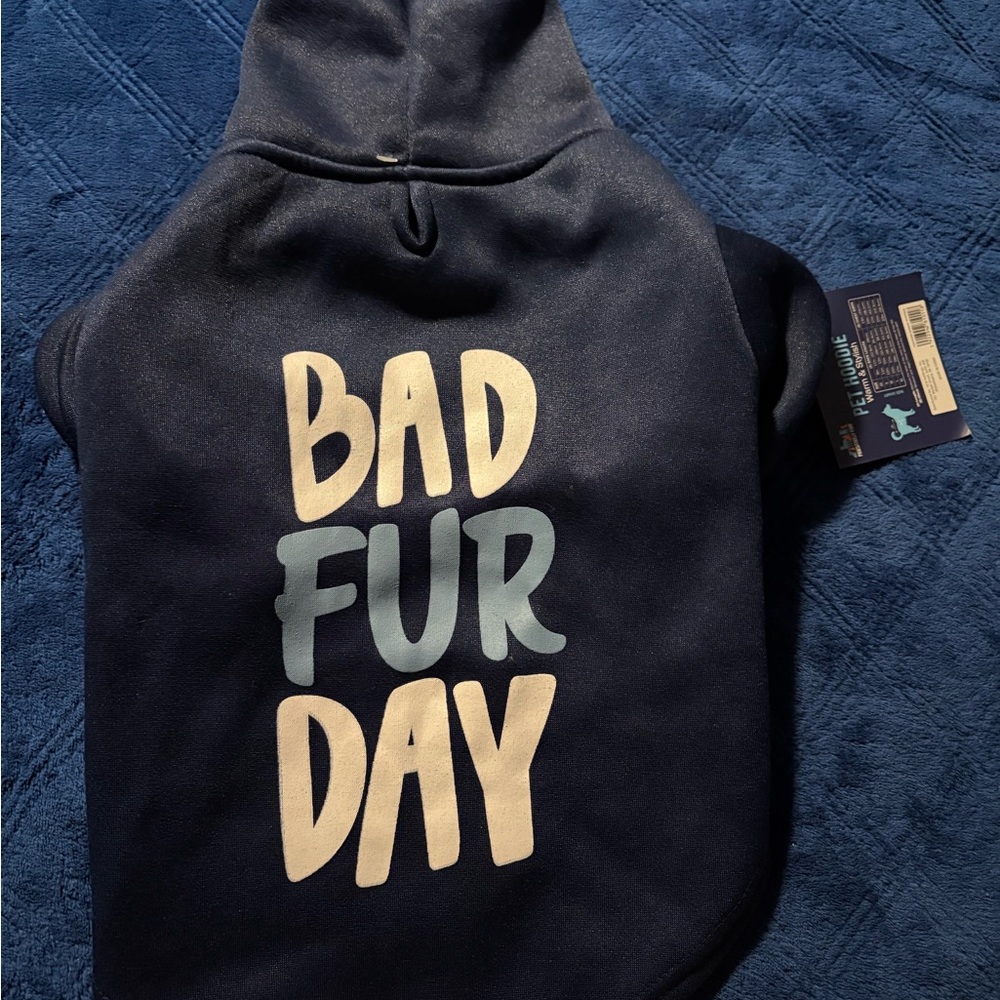 NWT Bad Fur Day Dog Hoodie - Black